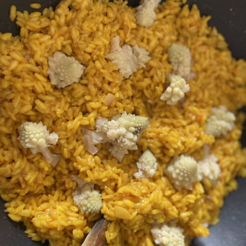 Risotto à la milanaise, chou romanesco