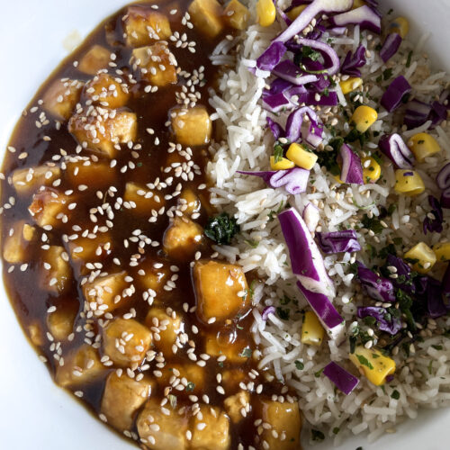 Tofu sauce soja orange